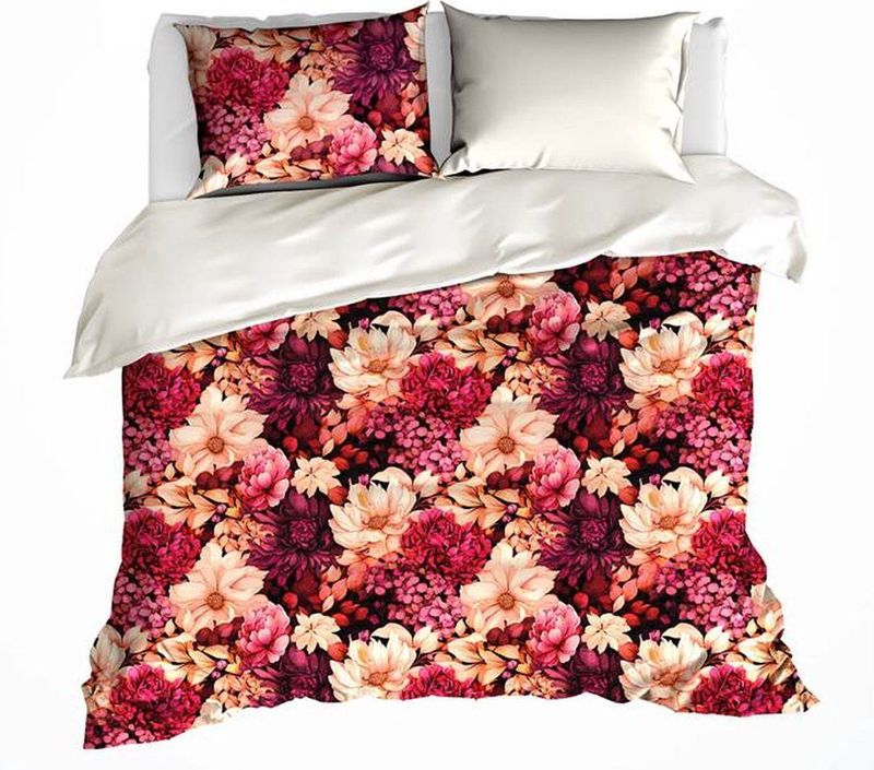 De Witte Lietaer - Dahlia Coral Paradis - Dekbedovertrek - Satijn - 200 x 200 / 220 cm