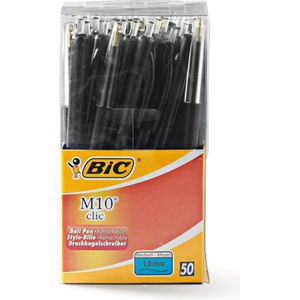 Bic balpen M10 Clic, doos met 50 stuks, zwart