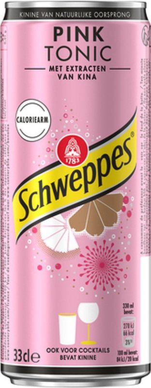 Schweppes - Pink Frisdrank - Blik 33 cl - Pak van 24 stuks