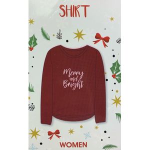 Kerst shirt - Donker Rood - Vrouw - Extra Large