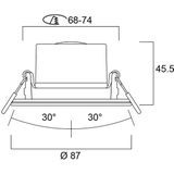 Sylvania LED inbouwspotje - IP65 - 6W - 100° - lichtkleur schakelbaar (2700, 3000 of 4000)