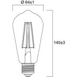 Sylvania TOLEDO RT ST64 V5 GL 420LM 825 E27 SL | 1 stuks - 29310 29310