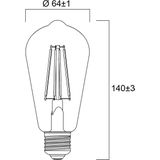 Sylvania - Toledo Rt St64 V5 Gl 420lm 825 E27 Sl - Kaarslicht - 1 Stuk