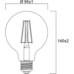 Sylvania - Globe G95 - Filament LED Lamp - Warm Wit - 4W - 840 Lumen