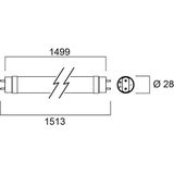 Sylvania - T8 LED TL Buis - 150 cm - Koud Wit - 18 W - 2700 Lumen