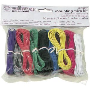 Velleman Set montagekabels - 10 kleuren - 60m - meeraderig