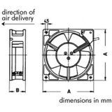 SUNON - BSS12 Ventilator - 12VDC - Glijlager - 80 x 80 x 25mm