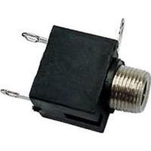 VROUWELIJKE 3.5mm MONO JACK - CHASSISMONTAGE ZWART (CA016)