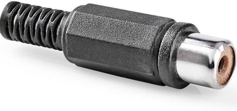 VROUWELIJKE RCA PLUG - ZWART (CA054B)