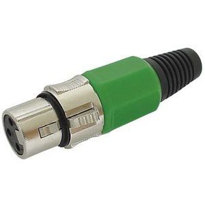 VROUWELIJKE 3P XLR PLUG - VERNIKKELD - GROEN