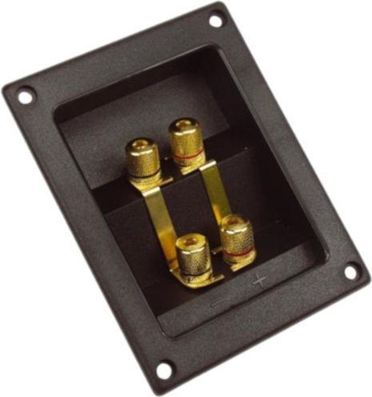 HQ-Power - Luidsprekeraansluiting - Zwart - Vergulde Terminals - Dubbele Aansluitingen