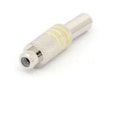 Velleman 609059 RCA-aansluiting voor kabel, 6 mm, metaal, geel