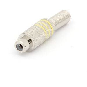 Velleman 609059 RCA-aansluiting voor kabel, 6 mm, metaal, geel