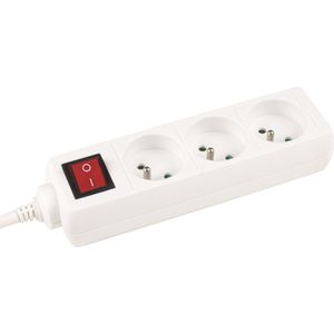 Perel Stekkerdoos met Schakelaa - 3 Stopcontacten met Penaarde (type E - Kabel 1.5 