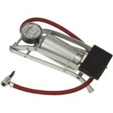 Perel Krachtige voetpomp voor fiets, auto, ballen, met manometer 6.9 bar, inclusief 3 aansluitstukken