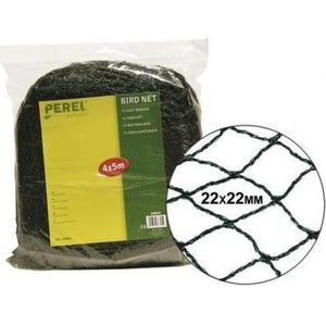 Perel Vogelnet, polyester, maaswijdte 2 cm², 4 x 5 m, groen