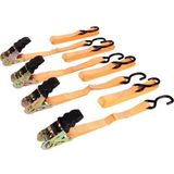 Toolland - Set Spanbanden - Oranje - Polyester - 4 Stuks - 5 m x 25 mm