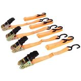 Toolland - Set Spanbanden - Oranje - Polyester - 4 Stuks - 5 m x 25 mm