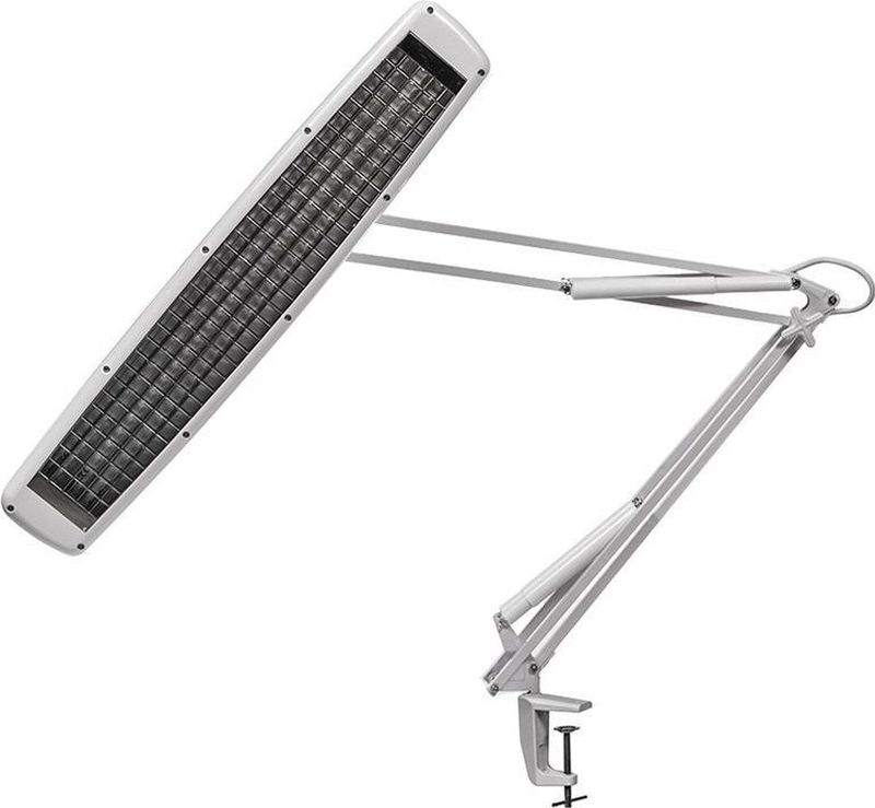 Velleman - Verstelbare Bureaulamp - Klembevestiging - Zwenkarm - Wit - 3x T5 14W