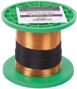 Velleman - WIK08N - Wikkeldraad - Rood - Koper - 22m - 0.75 ohm