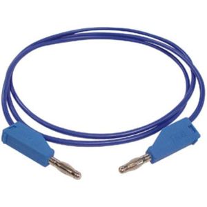 Meetsnoer, banaanstekker 4 mm, dubbel geA?soleerd, stapelbaar, spuitgegoten, zeer soepel, kabellengte 100 cm, blauw, maximaal 30