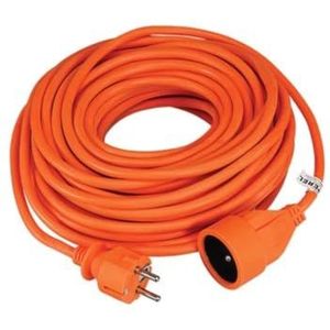 Perel Verlengkabel, H05VV-F 3G1.5, 20 m, 16 A/230 V, 3500 W, type E/F, voor binnen, pvc, oranje