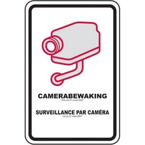 Velleman Camerabewakingsbord, 24/7 camerabewaking, versie BE, kunststof, 30 cm x 21 cm