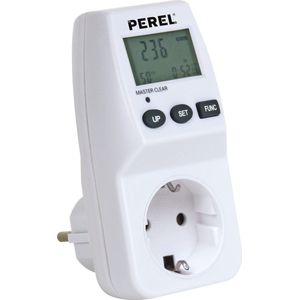 Perel Energiemete - Lcd-scher - 230  - 16  - 3600  - Duitse Aarding Type  - Wit