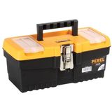 Perel - Gereedschapskoffer - Zwart/Geel - Polypropyleen - Met Verwijderbare Inlegbak