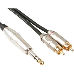 Professionelles audiokabel, 2 x cinch-stecker auf 6.35mm-STEREO-KLINKENSTECKER (6m)