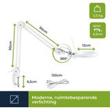 Velleman - Ledloeplamp - Wit - Met Klem - Zwenkarm - 48 LEDs - Vergroting 2.25x