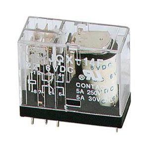 VERTICAAL RELAIS 5A/30VDC-220VAC 2 x WISSEL 24Vdc (VR5V242CN)