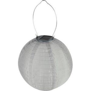 Perel Lampion Led Zonne-energie 25 Cm Nylon/staal Wit