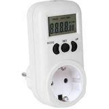 Perel Energiemeter, lcd-scherm, 230 V, 16 A, 3600 W, Duitse aarding type F, wit
