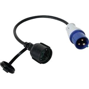 Perel Verloopkabel, H07RN-F 3G2.5, 0.4 m, 16 A/230 V, 3680 W, CEE naar type F, voor binnen en buiten, rubber, blauw
