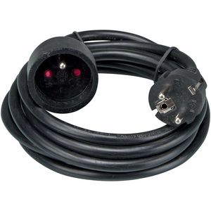 Perel Verlengkabel, H05VV-F 3G1.5, 3 m, 16 A/230 V, 3500 W, type E/F, voor binnen, pvc, zwart