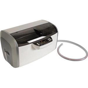 Perel Ultrasone reiniger met ontgasfunctie, afvoerventiel, instelbare timer en temperatuur, uitneembare mand, horlogehouder, professioneel gebruik, 6 L, 310 W, 35 kHz, wit