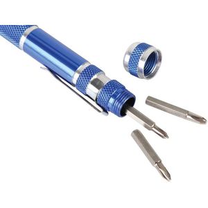 Velleman Precisieschroevendraaier, 9 in 1, chroom-vanadium, niet-magnetisch, blauw