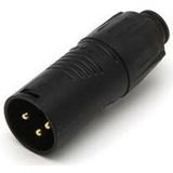 REAN TINY - XLR ADAPTER MANNELIJK NAAR MANNELIJK - ZWART (RA3MTB)