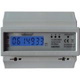 Velleman Professionele kWh meter, 3 fase, voor DIN-railmontage, met lcd-scherm en pulsled, max. 100 A