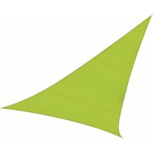 Perel Schaduwzeil, luifel voor tuin terras, schaduwdoek, waterafstotend, uv-bescherming, 3 roestvrijstalen O-ringen, 5 x 5 x 5 m, 160 g/m², polyester, driehoek, limoengroen