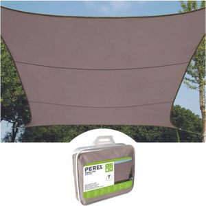 Perel Schaduwdoek, waterafstotend, 3.6 x 3.6 m, 160 g/m², polyester, vierkant, taupe