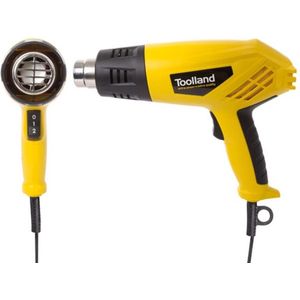 Toolland Heteluchtpistool, 2000 W, 350-550 °C, 250-550 L/min., met accessoires, geel