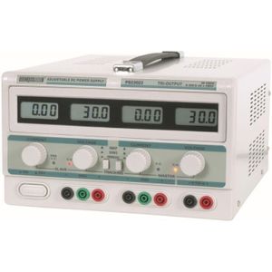 Velleman - Laboratoriumvoeding - Regelbaar - Grijs - 2 x 0-30 VDC/0-3 A, + 5 VDC/3 A