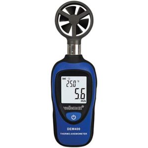 Velleman Digitale mini thermometer/anemometer, windsnelheid, temperatuur, lcd-scherm, automatische uitschakeling