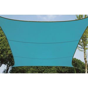 Perel Schaduwdoek, waterafstotend, 3.6 x 3.6 m, 160 g/m², polyester, vierkant, hemelsblauw