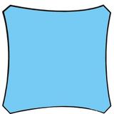 Perel Schaduwdoek, waterafstotend, 5 x 5 m, 160 g/m², polyester, vierkant, hemelsblauw