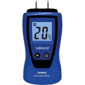 Velleman Vochtmeter voor timmerhout, papier, beton, pleister, met LCD-display en dataholdfunctie