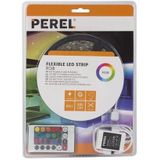 Perel - RGB Ledstrip Set - 5 Meter - 150 Leds - Inclusief RGB-controller en Voeding