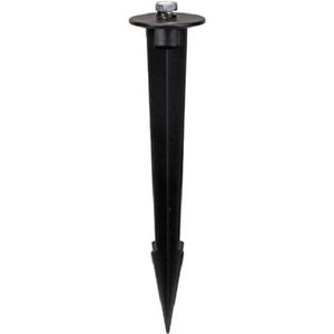 Perel Grondpen voor led-schijnwerpers, groot, zwart, 60 mm diameter, 265 mm hoog, 178 g, aluminium